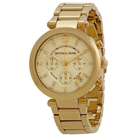 michael kors chronograph champagne dial